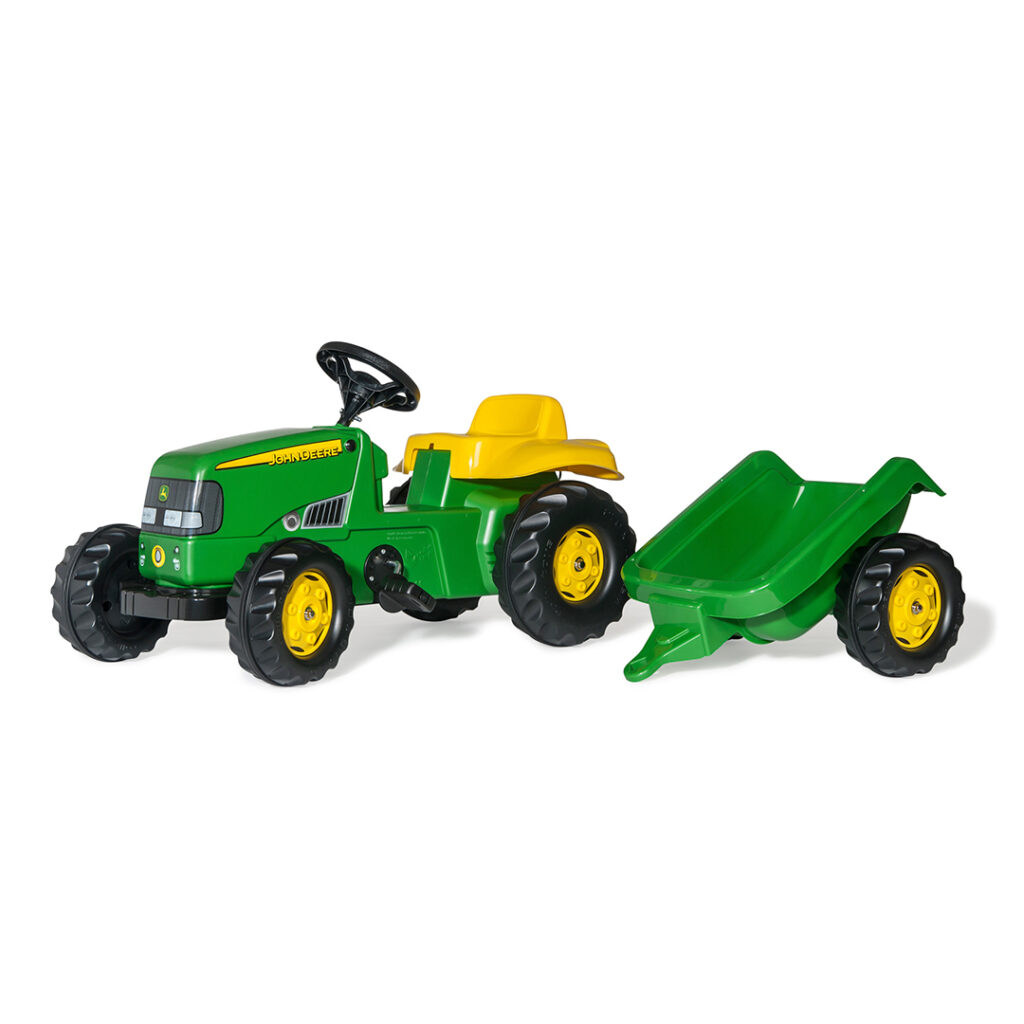 Tractor de Pedales rollyKid John Deere con remolque | Rolly Toys