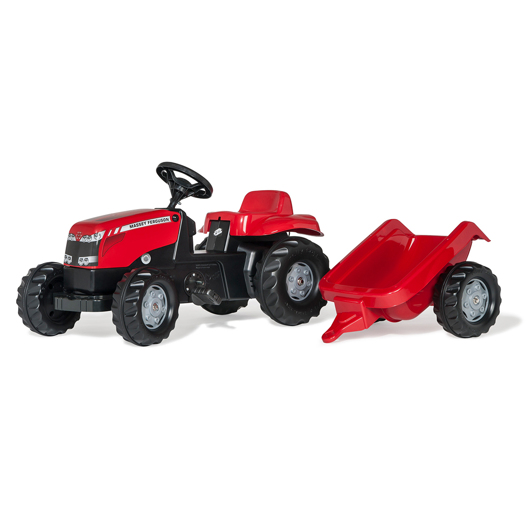 Tractor de Pedales rollyKid Massey Ferguson con remolque | Rolly Toys