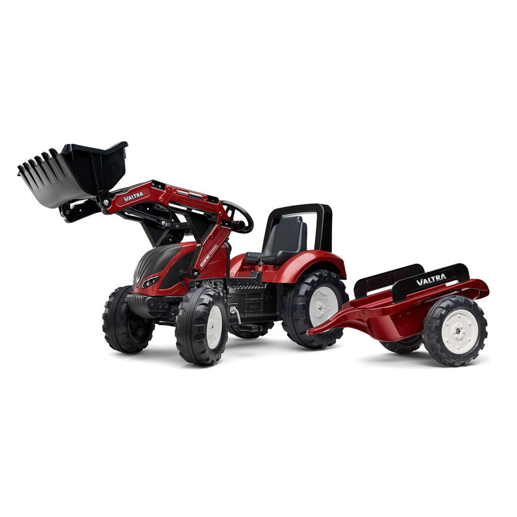 Tractor de pedales Valtra S4 con pala y remolque