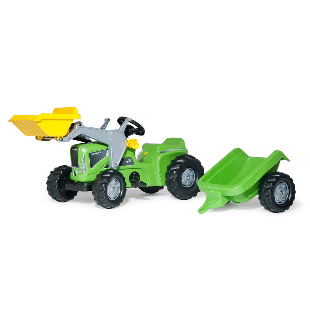 Tractor de Pedales rollyKiddy Futura con remolque y pala | Rolly Toys