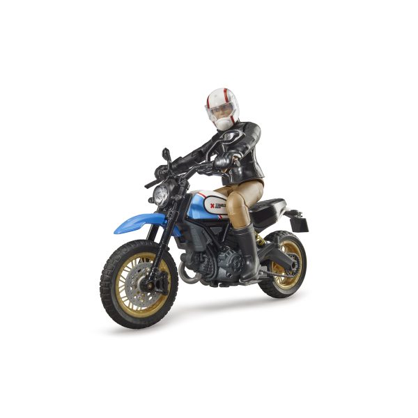 Moto Scrambler Ducati Desert Sled con Piloto – Ref. Bruder 63051