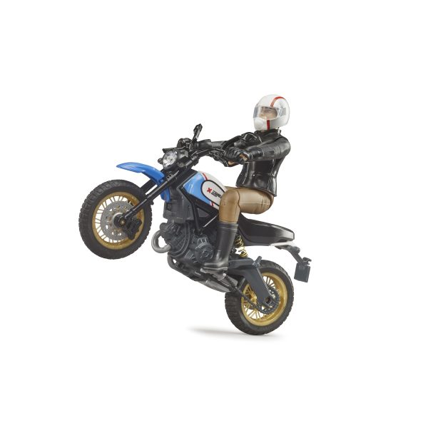 Moto Scrambler Ducati Desert Sled con Piloto – Ref. Bruder 63051