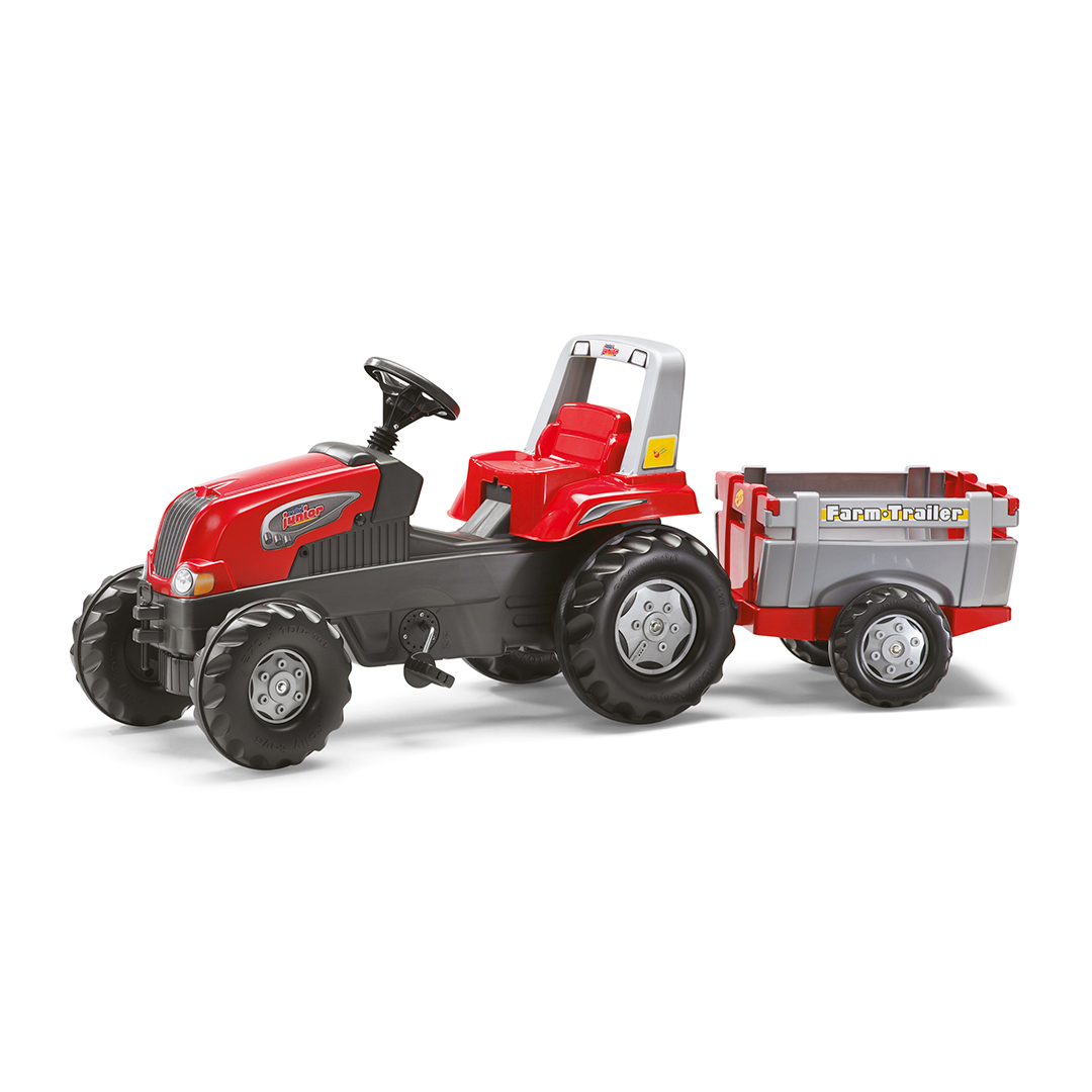 Tractor de Pedales rollyJunior RT con remolque | Rolly Toys