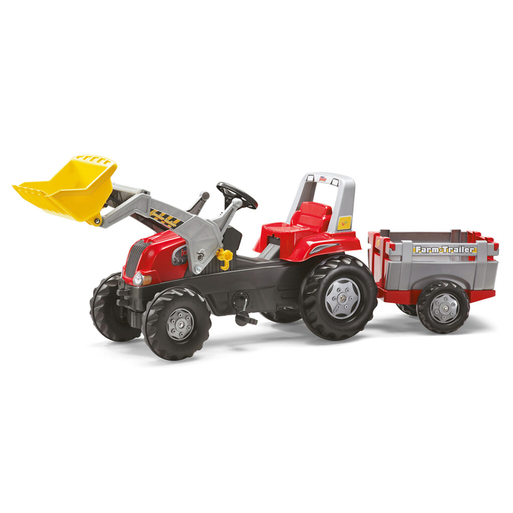 Tractor de Pedales rollyJunior RT con pala y remolque