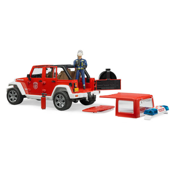 Jeep Wrangler Unlimited Rubicon bomberos con muñeco - Ref. Bruder 2528