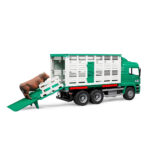 Camión de Ganado Verde MAN con buey – Ref. Bruder 2749