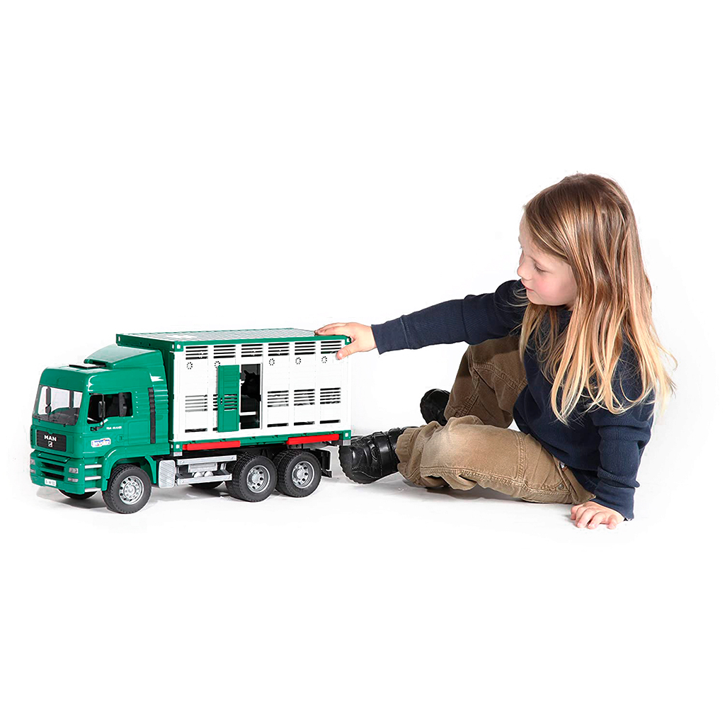 Camión de Ganado Verde MAN con Buey o Vaca– Ref. Bruder 2749 / 9041