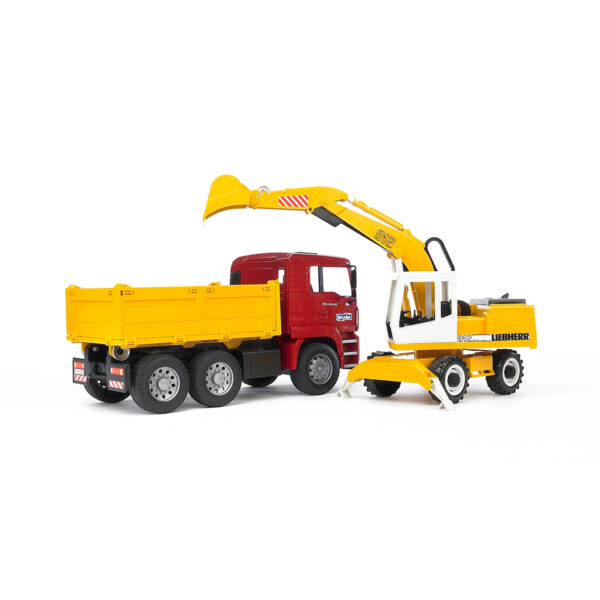 Camión de obra MAN con excavadora Liebherr – Ref. Bruder 2751