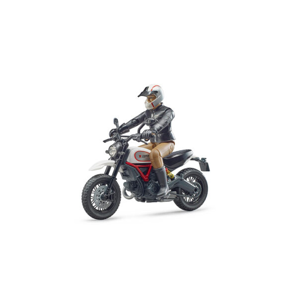 Moto Scrambler Ducati Desert Sled con Piloto – Ref. Bruder 63051
