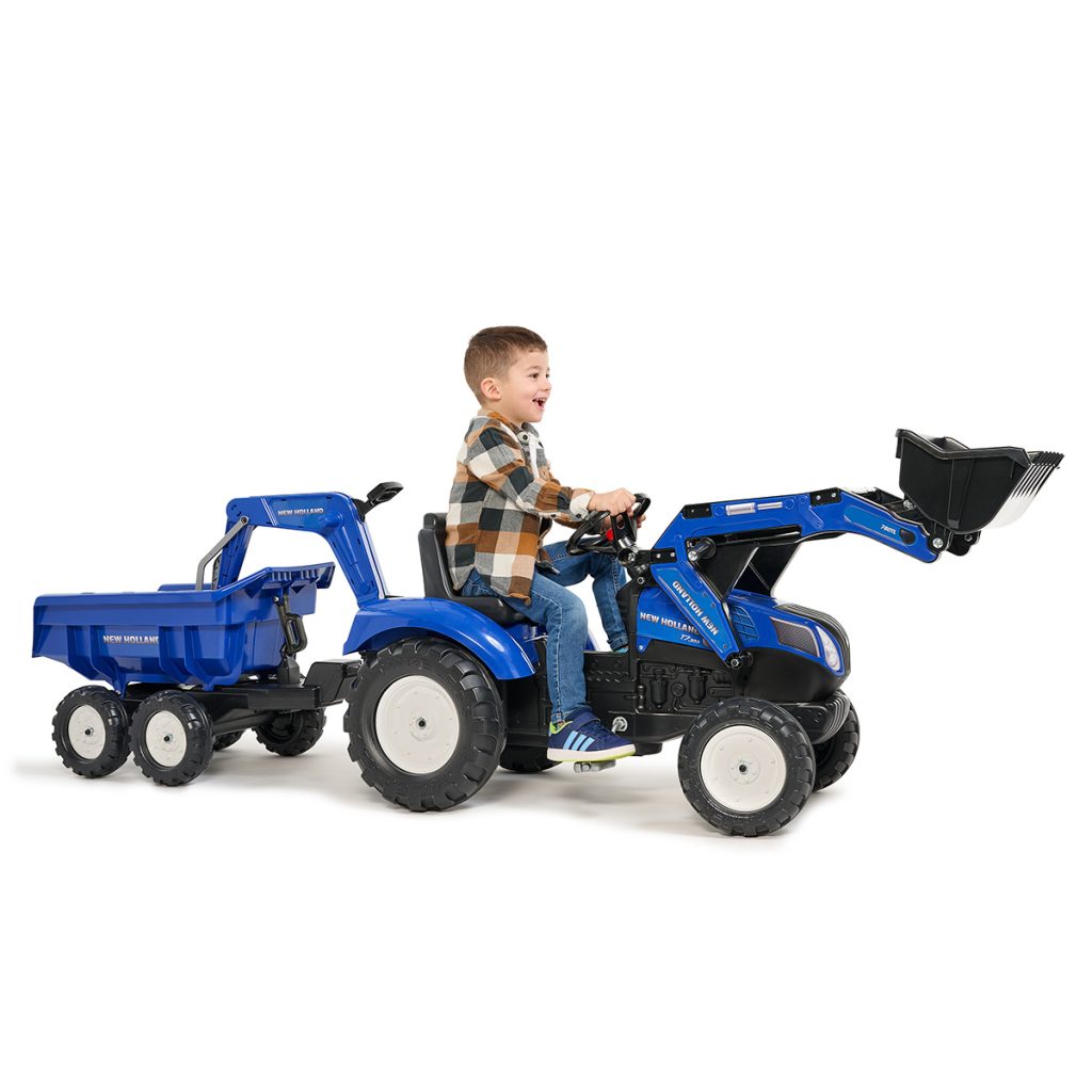 Tractor de Pedales New Holland T8 con Remolque, Pala y Excavadora 3090W