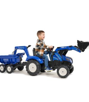 Tractor de Pedales New Holland T8 con Remolque, Pala y Excavadora 3090W