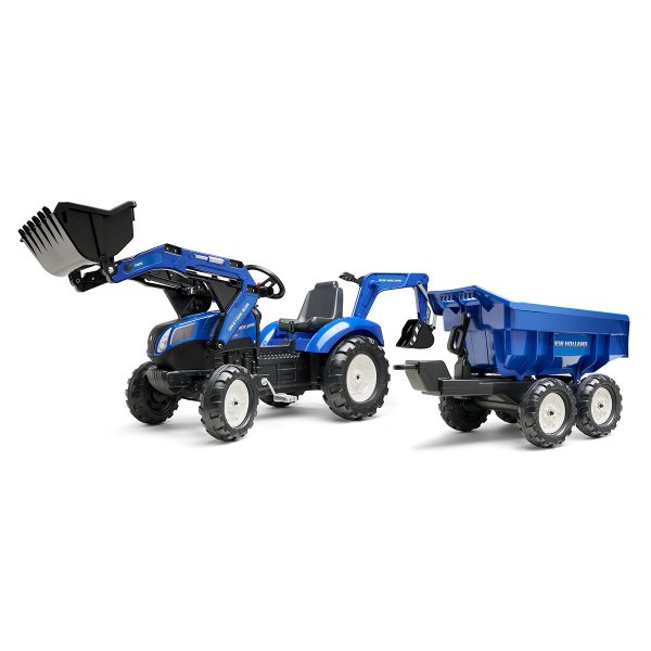Tractor de Pedales New Holland T8 con Remolque, Pala y Excavadora 3090W