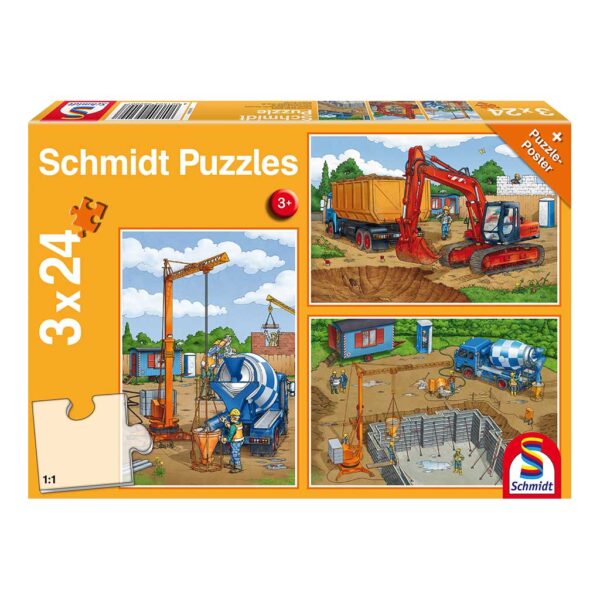 Puzzles Trabajos de Construcción 3x24