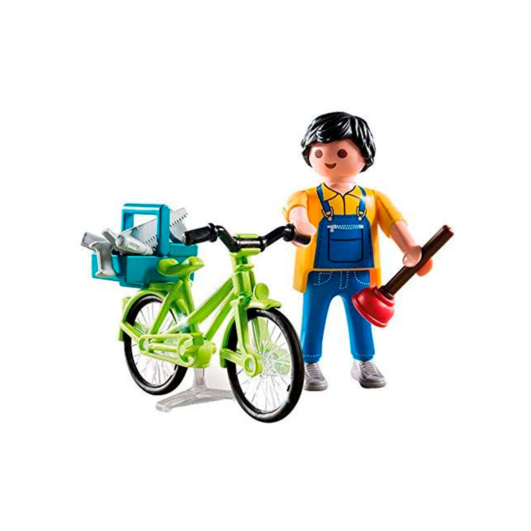 Fontanero en Bicicleta Playmobil