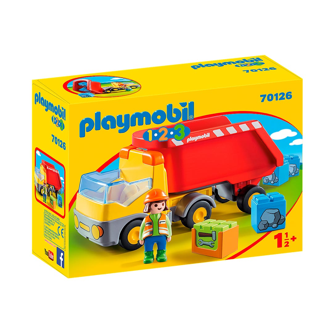 Desviación Desventaja Recuerdo Camión de Construcción Playmobil 1.2.3 - Ruraltoys.com