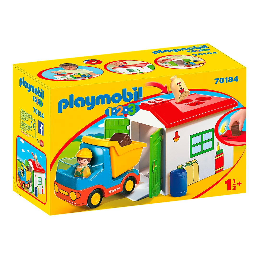 Camión Volquete con Garaje Playmobil 1.2.3