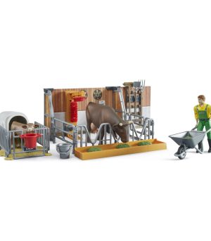 Establo de Vacas y Terneros con Agricultor Bworld – Ref. Bruder 62611