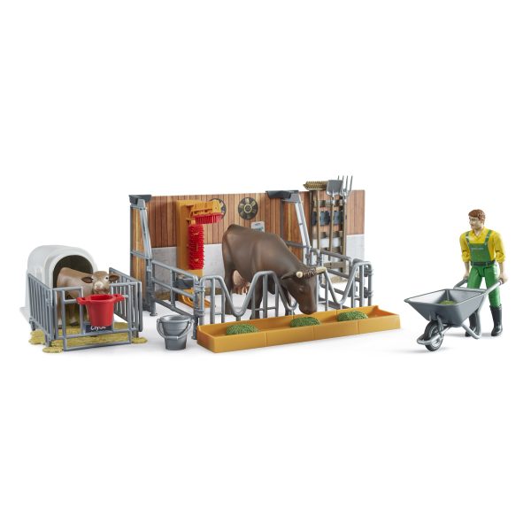 Establo de Vacas y Terneros con Agricultor Bworld – Ref. Bruder 62611