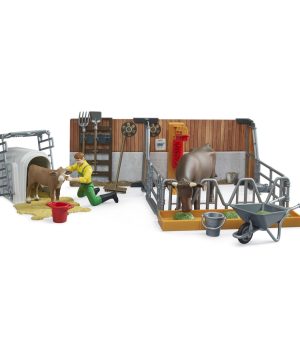 Establo de Vacas y Terneros con Agricultor Bworld – Ref. Bruder 62611