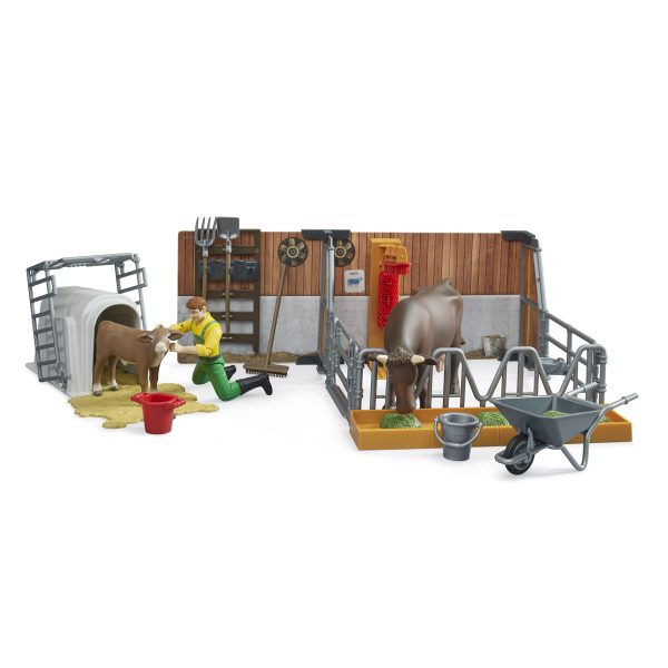 Establo de Vacas y Terneros con Agricultor Bworld – Ref. Bruder 62611