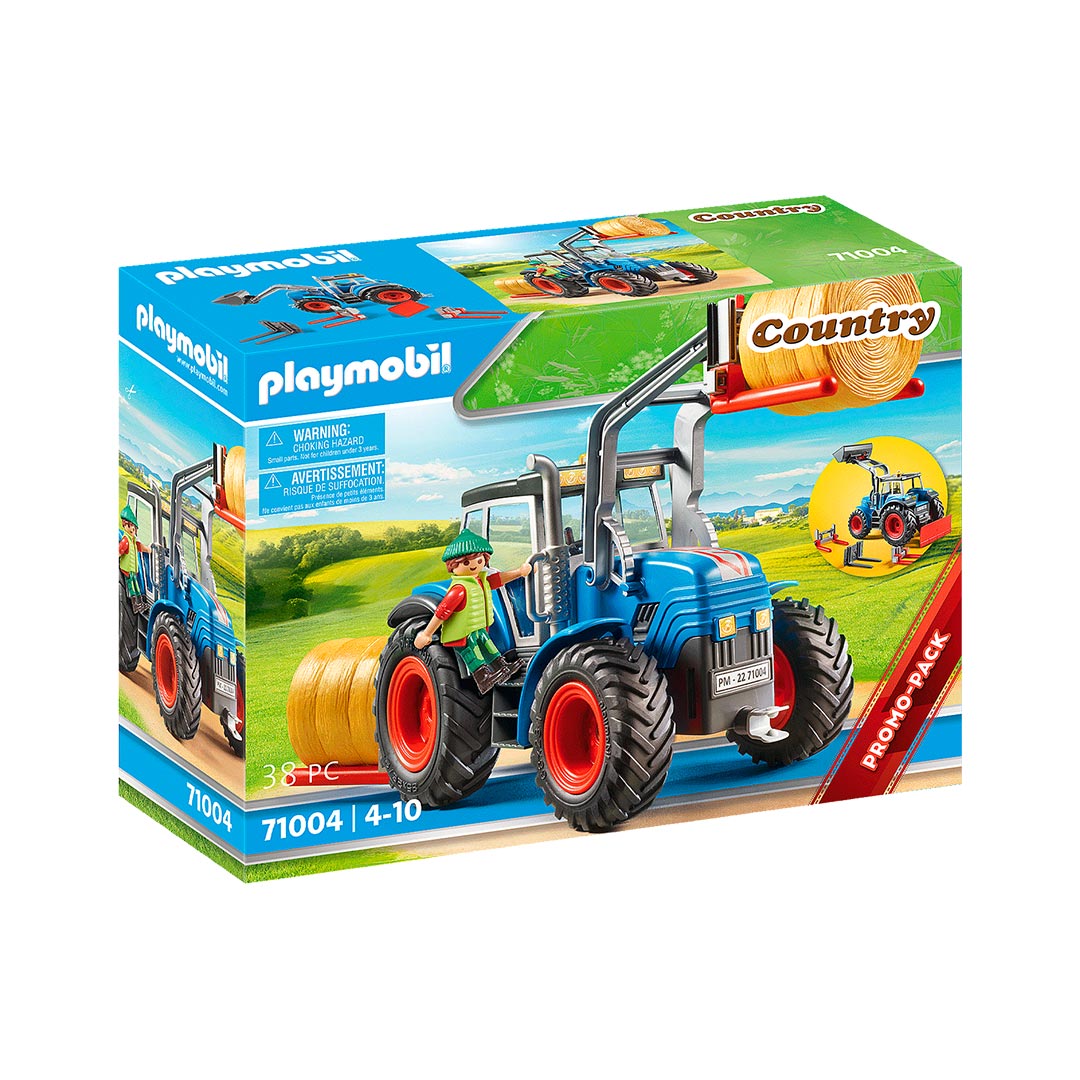 toque acción escritorio Gran Tractor Playmobil con Accesorios - Ruraltoys.com