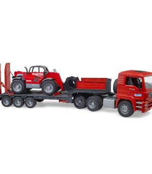 Camión MAN TGA con Semirremolque de Plataforma Baja y Telescópica Manitou – Ref. Bruder 2774