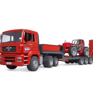 Camión MAN TGA con Semirremolque de Plataforma Baja y Telescópica Manitou – Ref. Bruder 2774