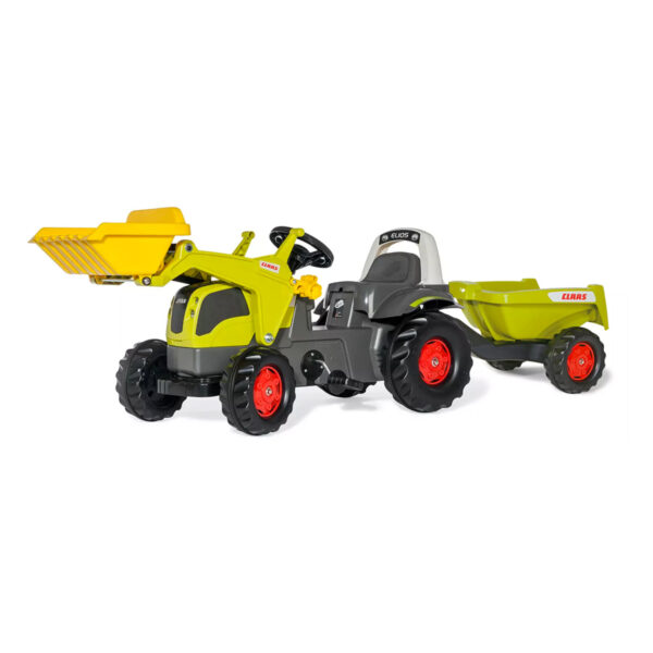 Tractor de Pedales rollyKid Claas Elios con Remolque | Rolly Toys 25077+128853