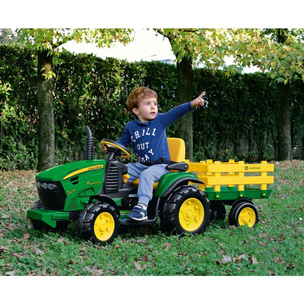 Tractor Eléctrico Radio Control John Deere con Remolque 12V Peg Perego IGOR0117
