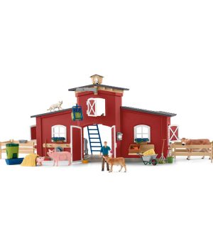 Granja Grande Roja con Animales y Accesorios Schleich 42606