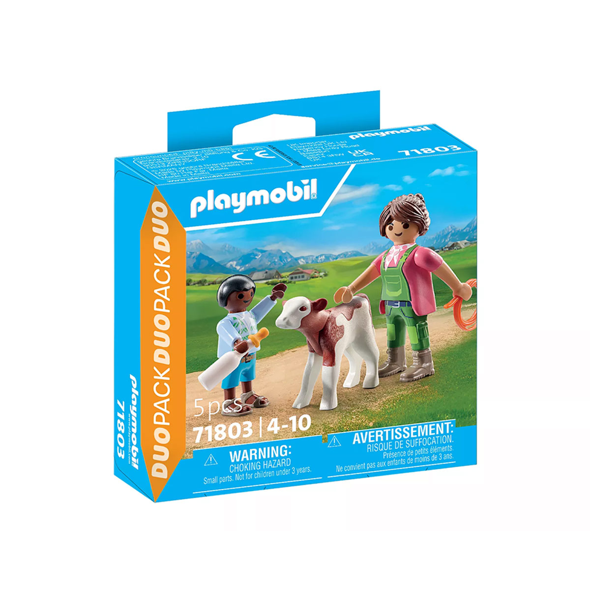 71803-playmobil-1- Granjera con Ternero Playmobil 71803