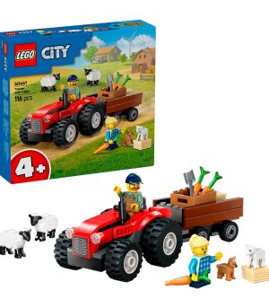 Tractor Rojo con Remolque y Oveja | Lego City 60461