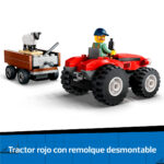 Tractor Rojo con Remolque y Oveja | Lego City 60461