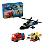 Helicóptero, Camión de Bomberos y Submarino | Lego City 60462