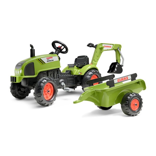Tractor de Pedales Claas Arion 410 con Retroexcavadora y Remolque | Falk 241N