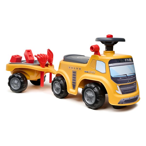 Correpasillos Volvo FMX con Remolque, Herramientas, Ladrillos y Tamiz | Falk F711C