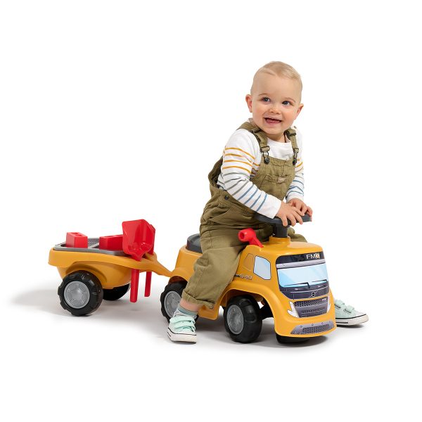 Correpasillos Volvo FMX con Remolque, Herramientas, Ladrillos y Tamiz | Falk F711C