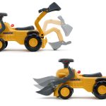 Correpasillos Excavadora Vintage Komatsu con Pala, Retroexcavadora y Remolque | Falk 916N