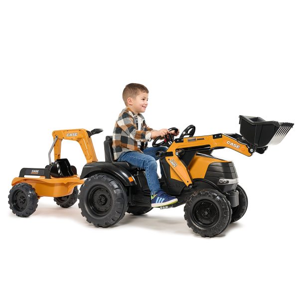 Tractor de Pedales Case CE 580 Super N con Pala, Retroexcavadora y Remolque y | Falk 997Y