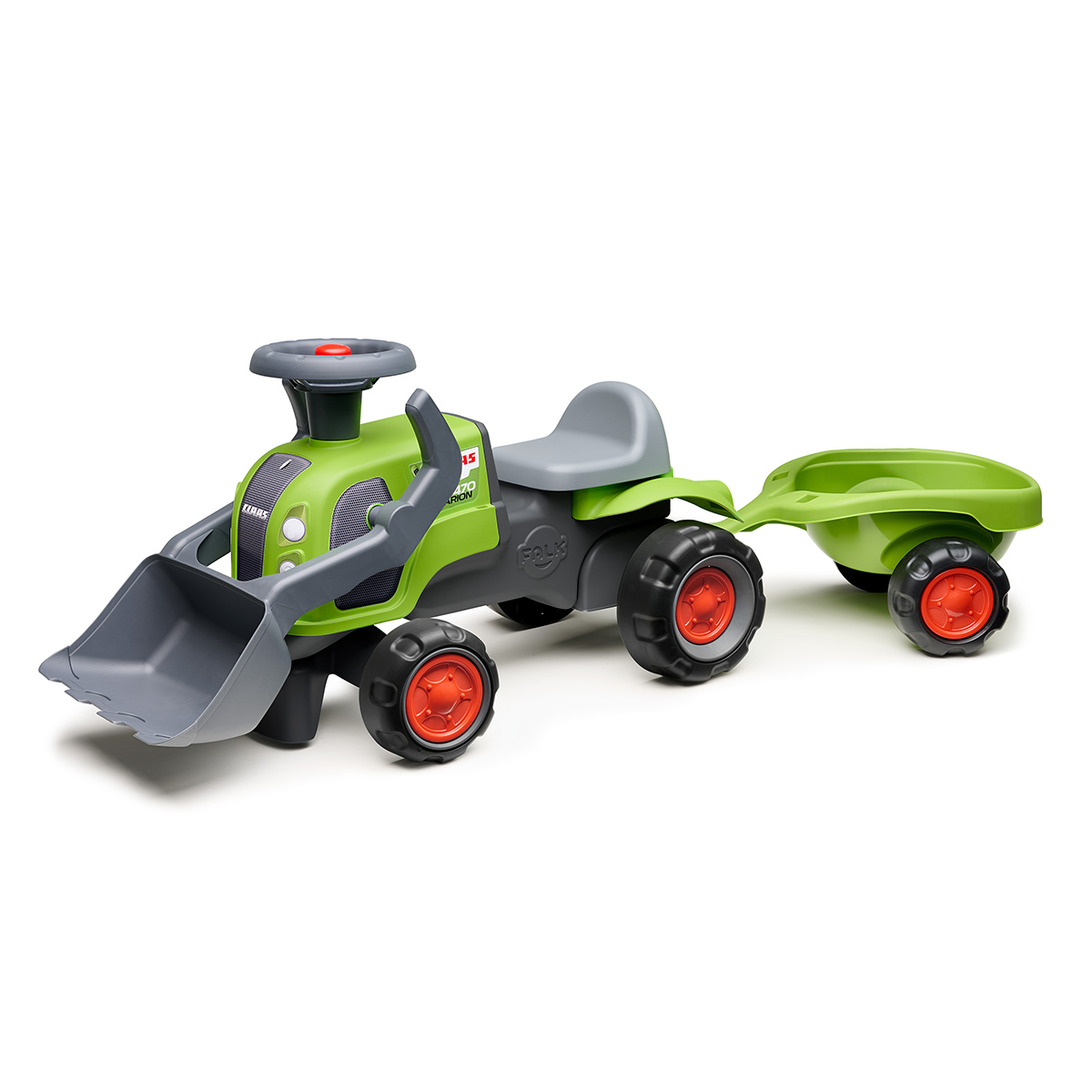 falk-F312MS-1 Correpasillos Tractor Claas Arion 470 con Pala y Remolque | Falk F312MS