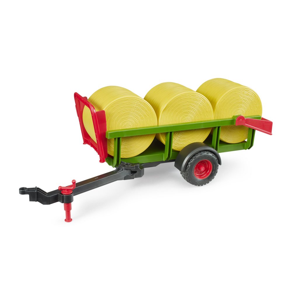 Remolque de Pacas con 3 Pacas Redondas - Ref. Bruder 2204
