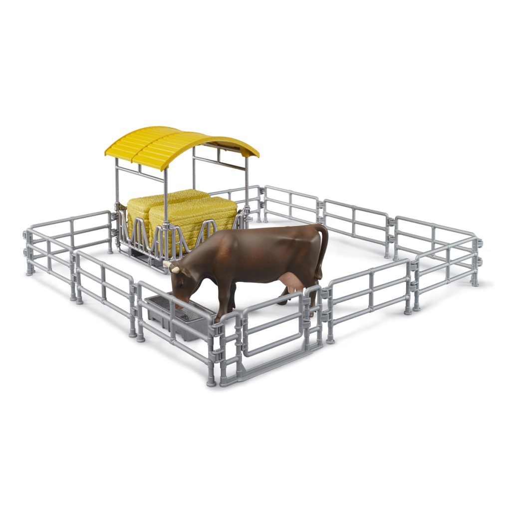 Almiar con Vallas y Vaca con Comedero – Ref. Bruder 62612