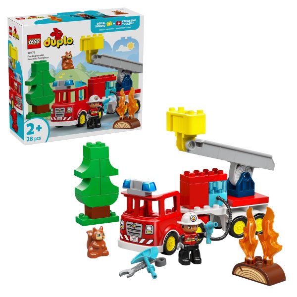 Camión de Bomberos con Manguera y Bomberos | Lego Duplo 10473