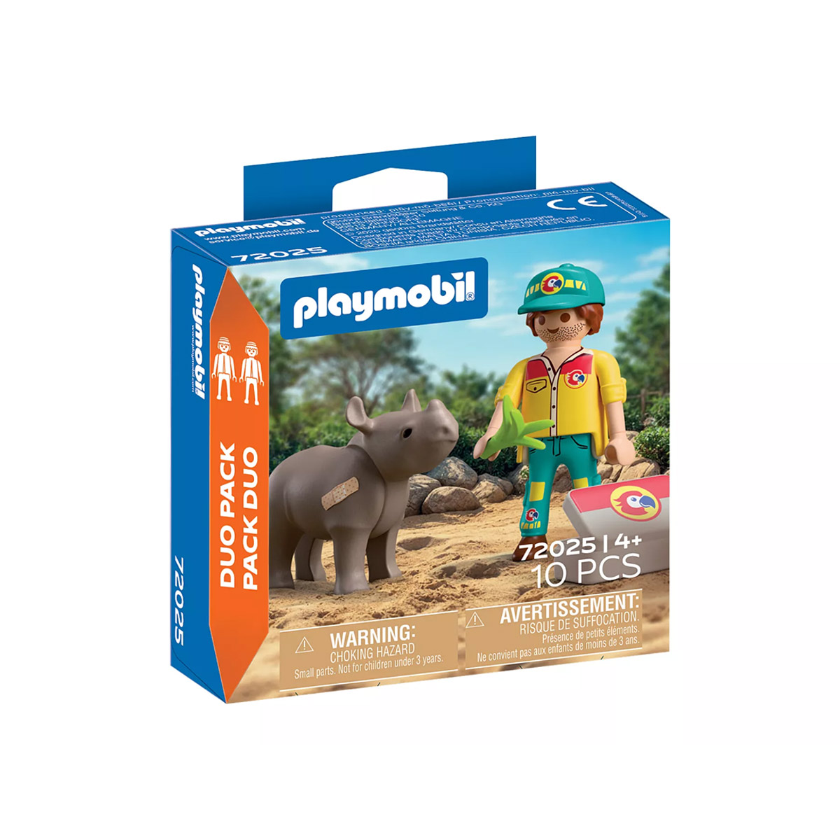 72025-playmobil-1 Cuidador con Rinoceronte Playmobil Duo Pack 72025