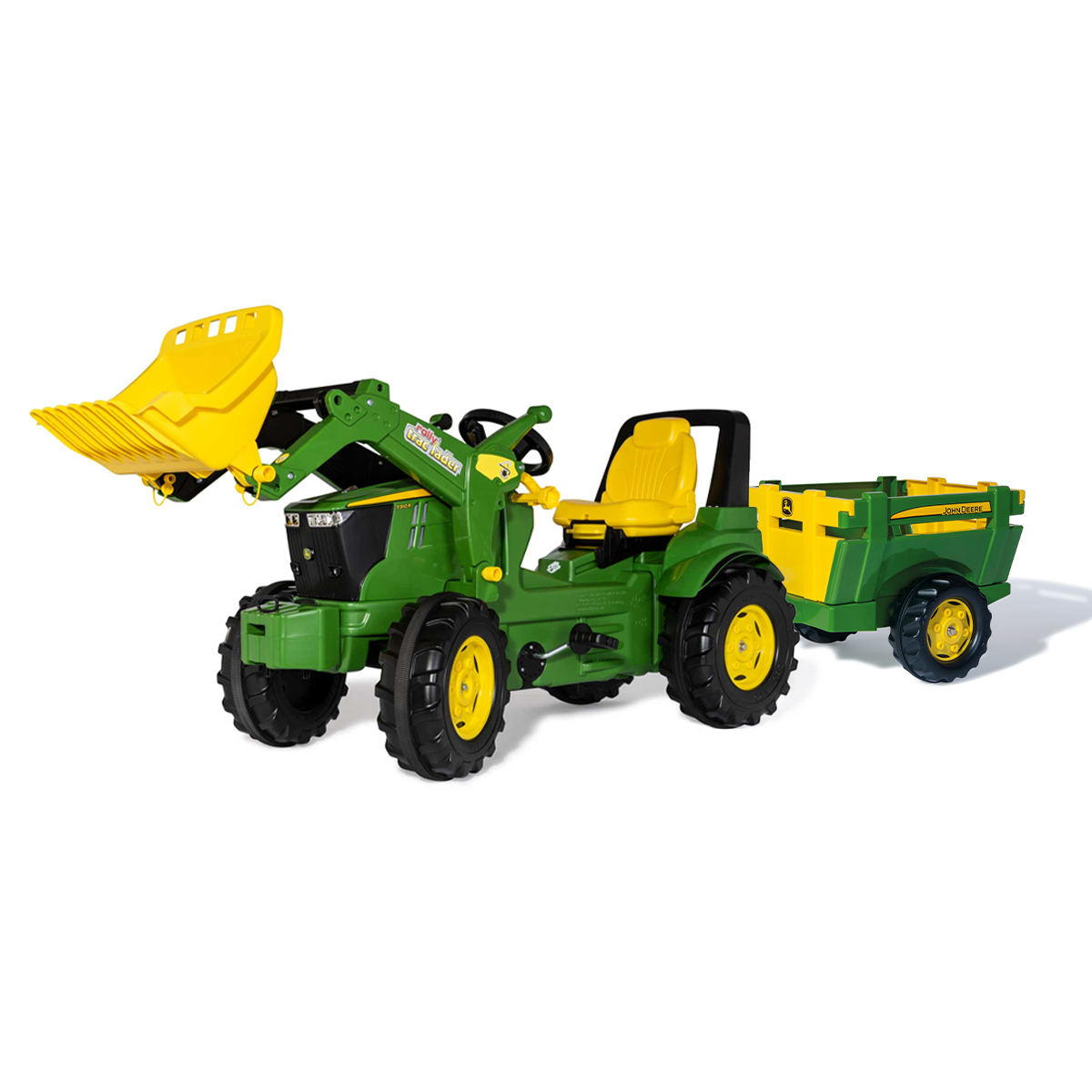 rollytoys-730032-plus-2 Tractor de Pedales rollyFarmtrac John Deere 7310R con Pala y Remolque de 1 Eje | Rolly Toys 730032