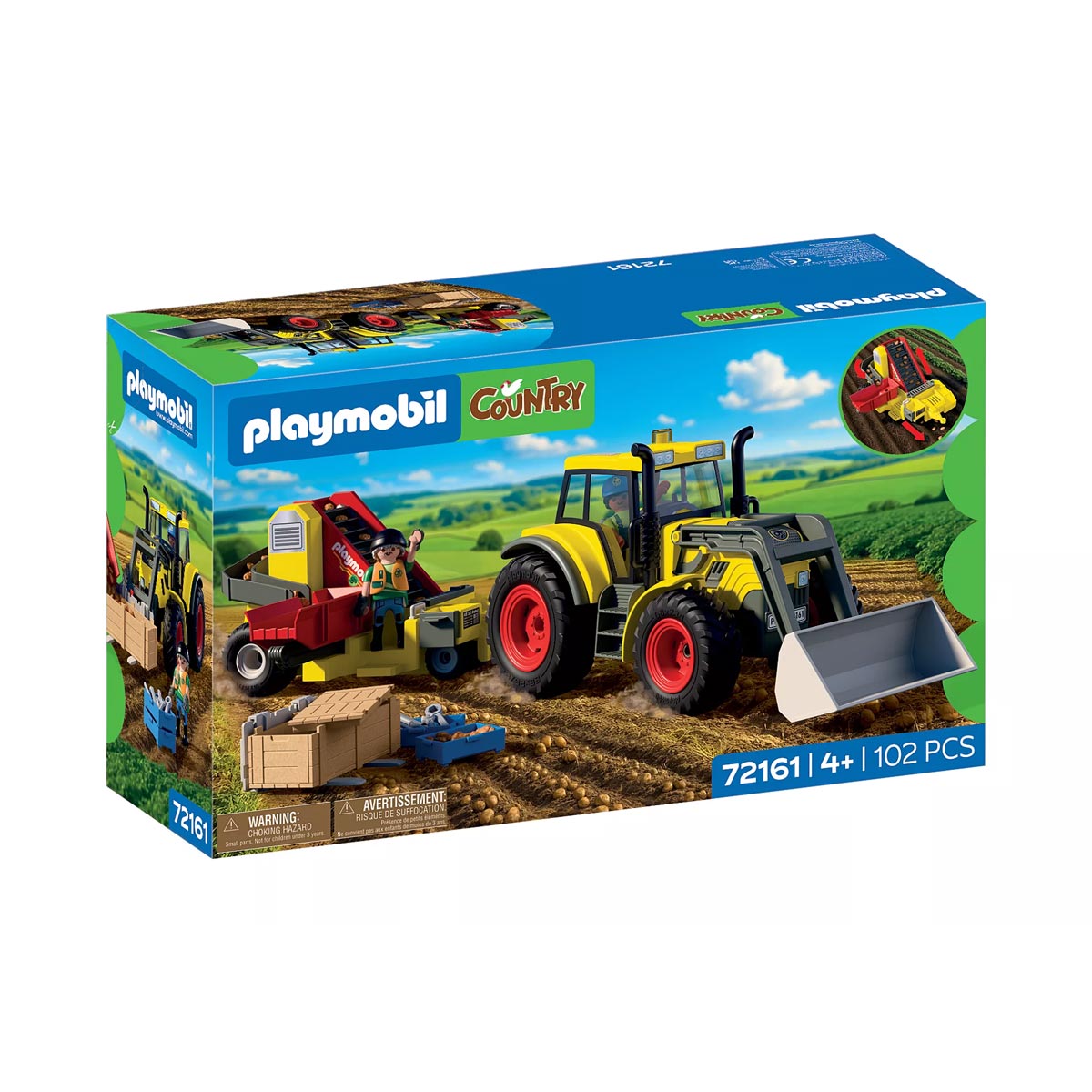 playmobil-72161-1 Tractor con Pala y Cosechadora de Patatas Playmobil 72161
