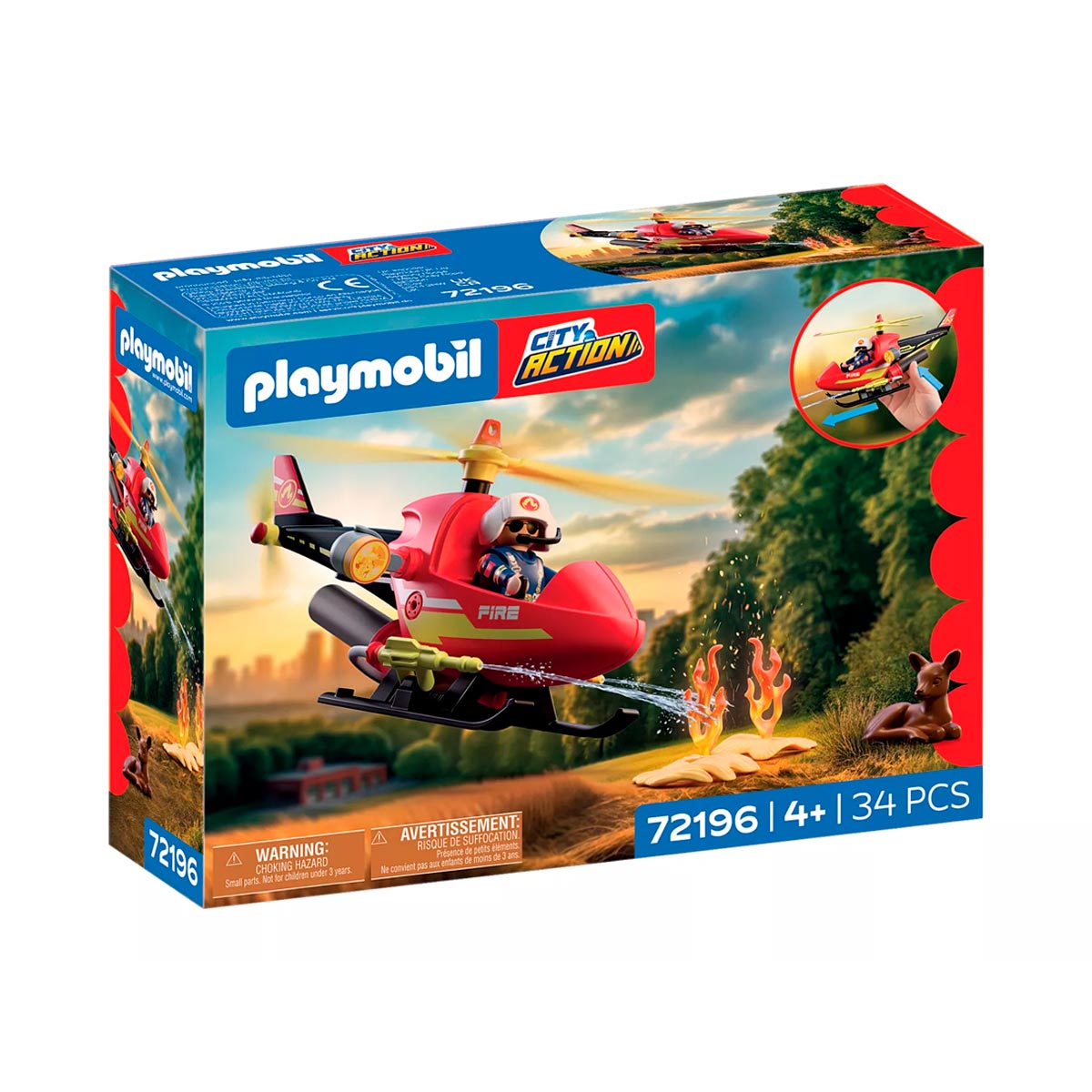 playmobil-72196-1 Helicóptero de Bomberos Playmobil City Action 72196