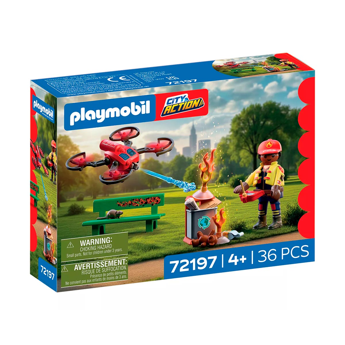playmobil-72197-1 Dron de Extinción de Incendios Playmobil City Action 72197