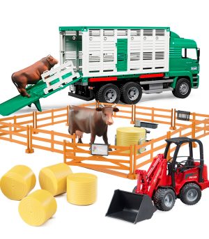 bruder-pack-camion-ganado-verde-granja